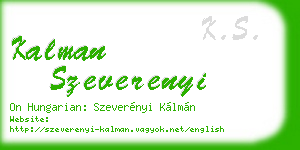 kalman szeverenyi business card
